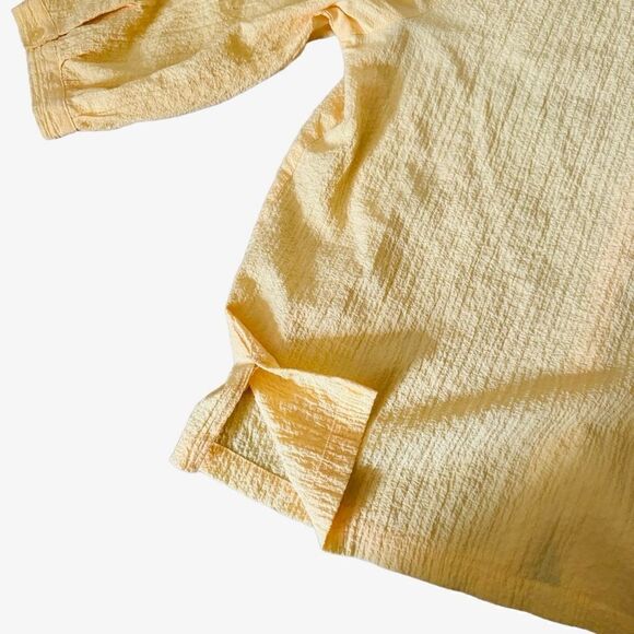 White Stag Yellow Crinkle Button Down Blouse Size XXL - Picture 2 of 5